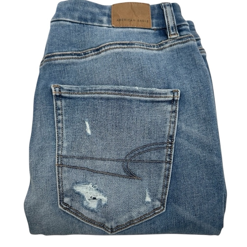 American Eagle Curvy Highest Rise Jegging Jeans Distressed Size 12 W31 NWT - Picture 4 of 10